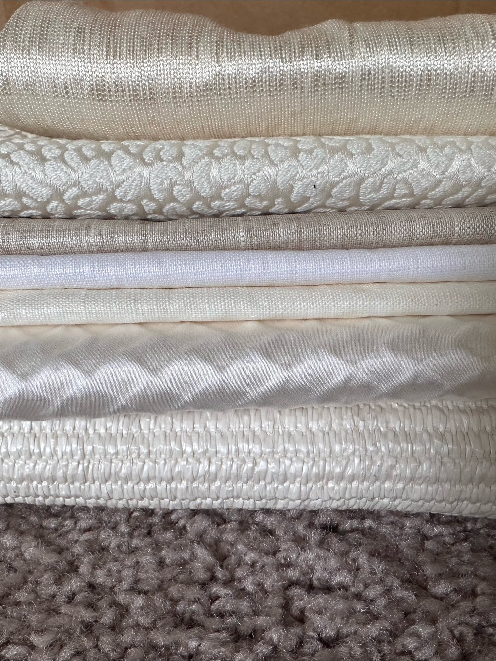 Ivory & Cream Fabric Bundle - Neutral Textured Fabrics